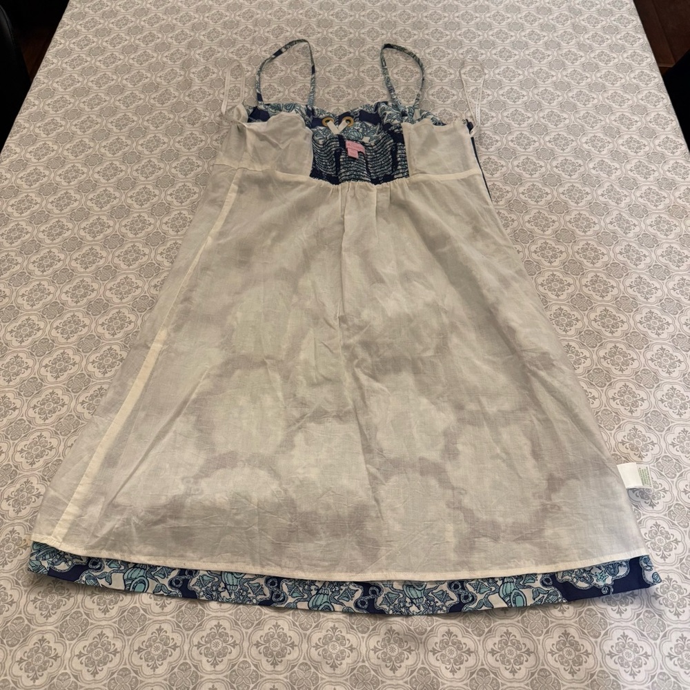 Lilly Pulitzer Rilee Hey Sailor Printed Lace Up Dress Blue Mermaid Nautical 10 - Picture 11 of 15